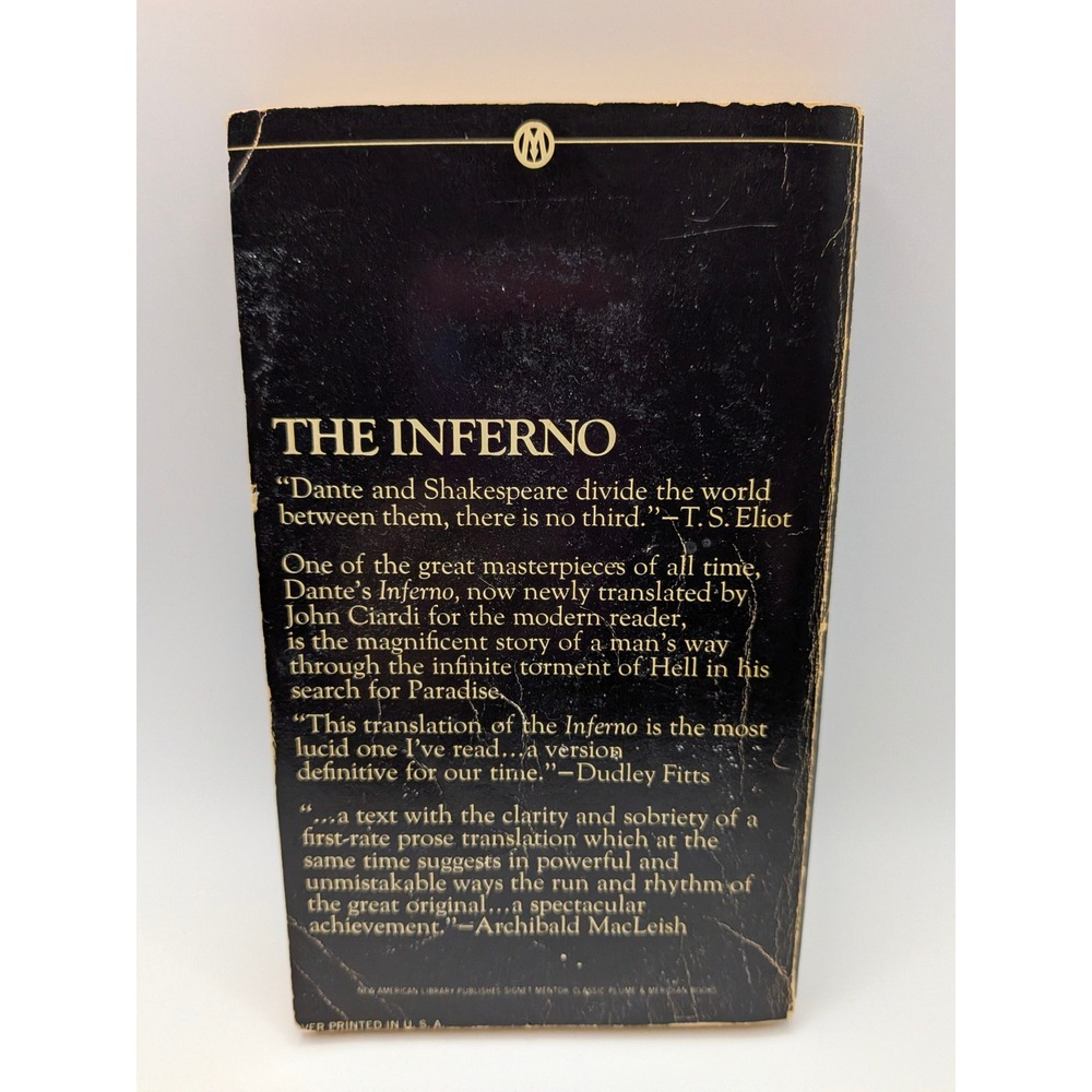 The Inferno Dante Alighieri Translation Mentor Vintage Paperback 1954 No ISBN - Picture 9 of 16